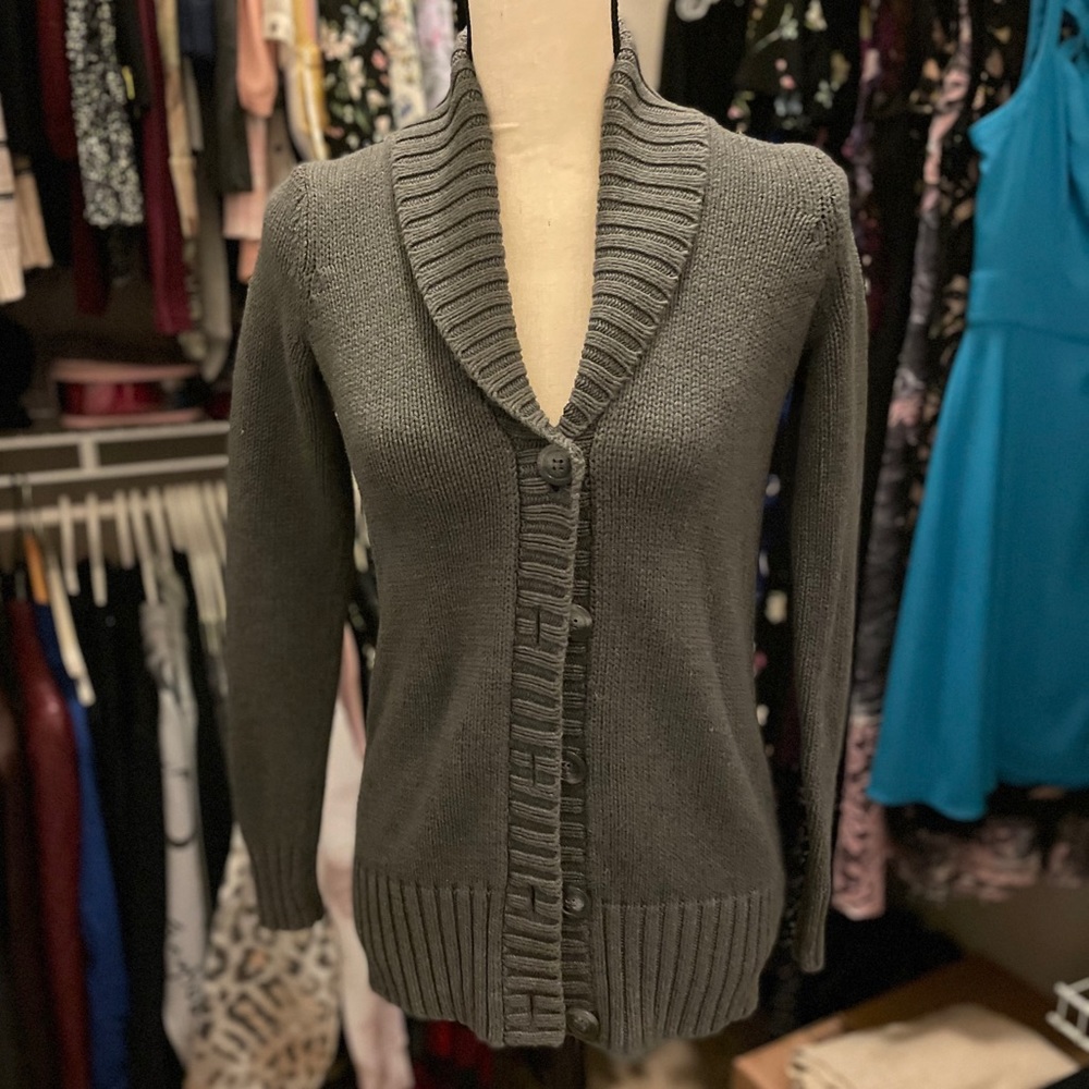 Cowl Neck Cardigan Sweater